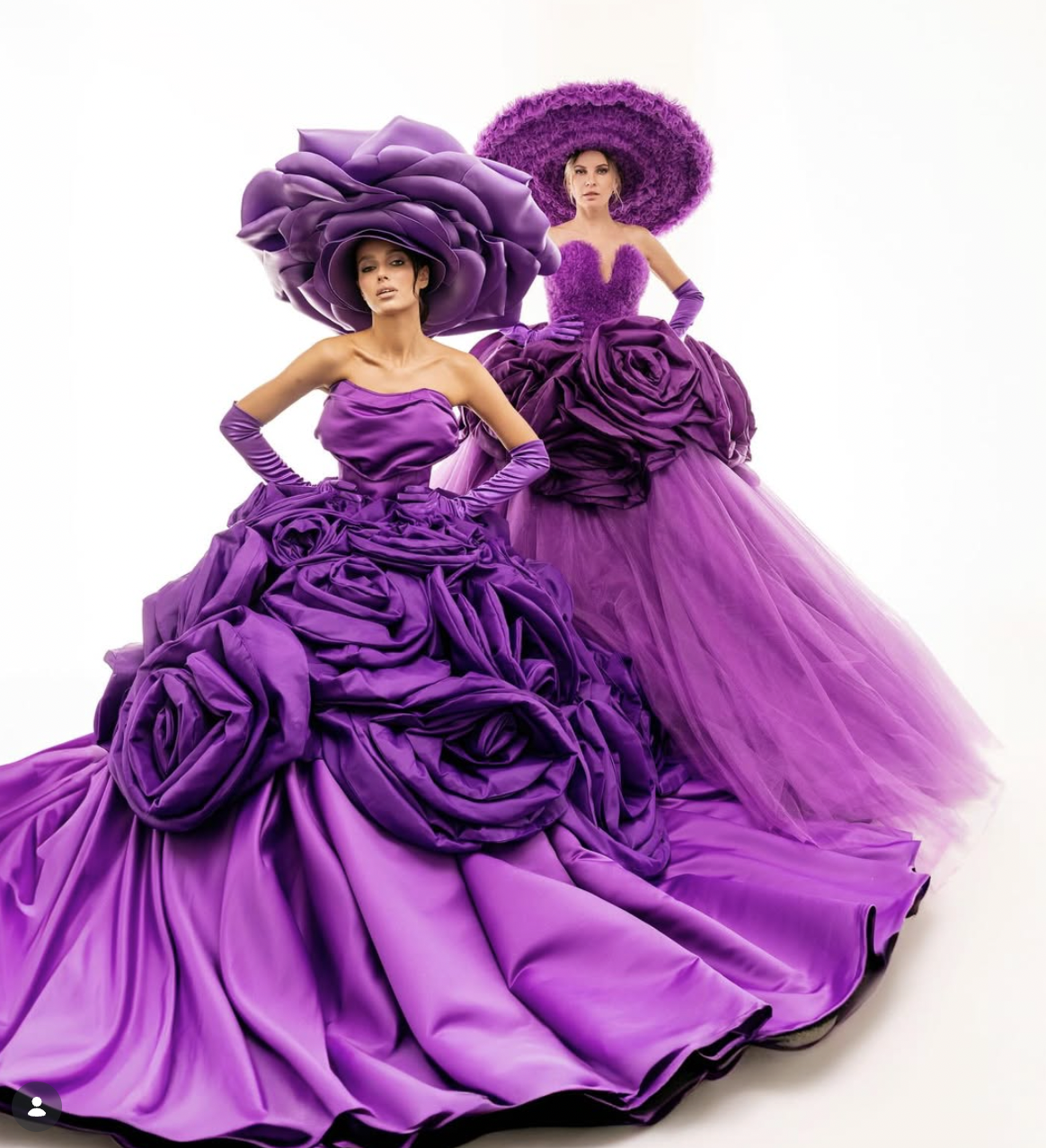 Divine Star Couture models in purple couture