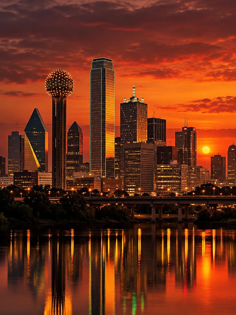 Dallas, Texas skyline at sunset